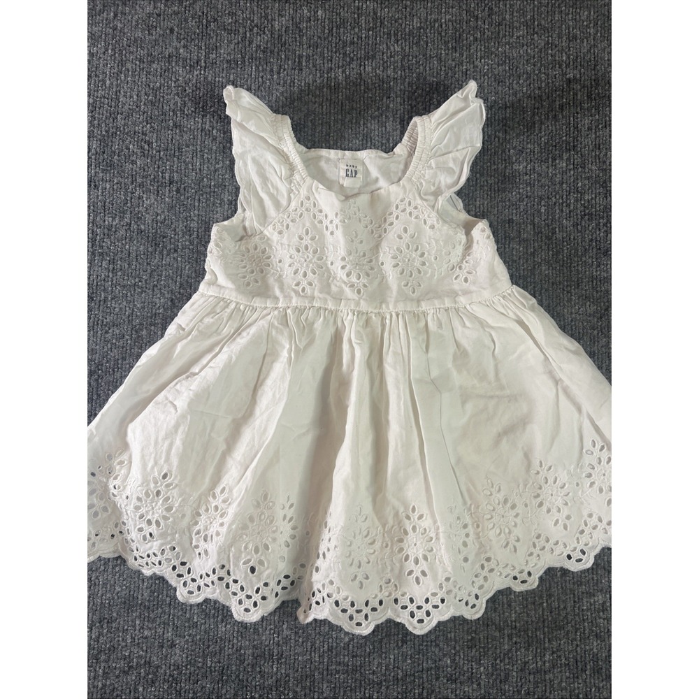 Baby Gap Girl Dress White‎ Floral Lace 18-24 months